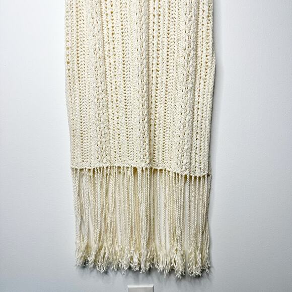 Jonathan Simkhai Kamilah Fringe Dress Midi Crochet Ivory Resort Cotton Small - Picture 6 of 11